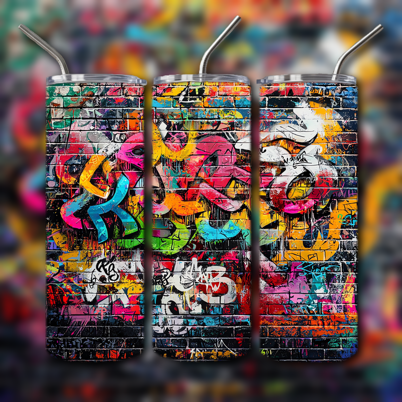 Colorful Graffiti Wall Art Tumbler