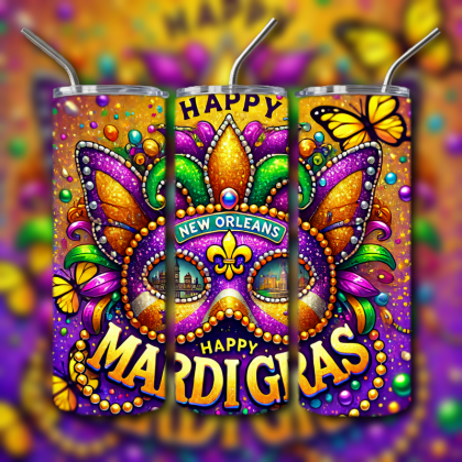 Mardi Gras Tumbler