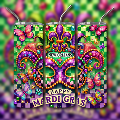 Mardi Gras Tumbler
