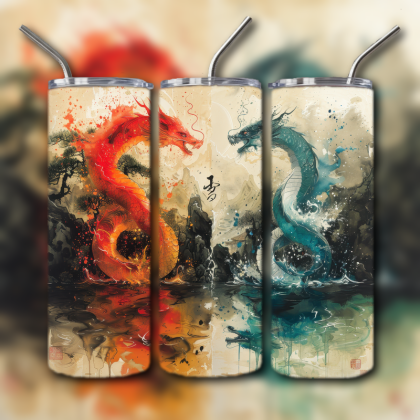 Japanese Dragon Painting Tumbler