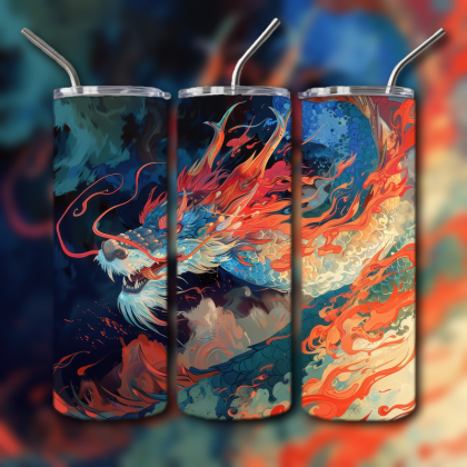 Japanese Dragon Painting Tumbler