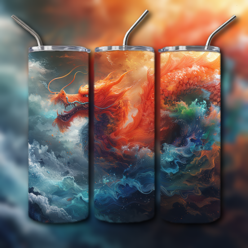 Japanese Dragon Painting Tumbler