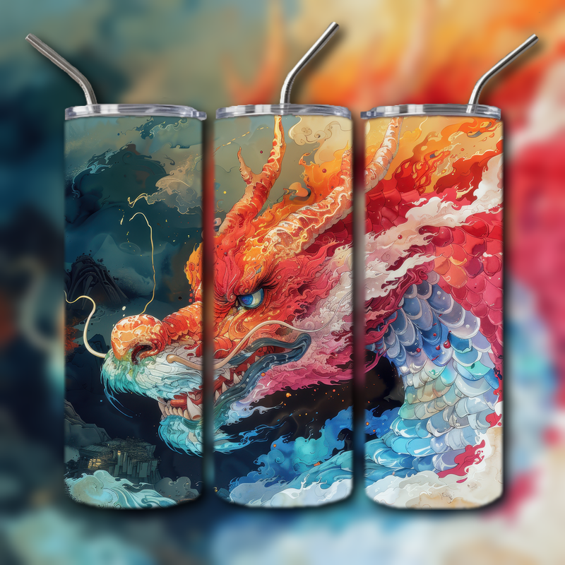 Japanese Dragon Painting Tumbler