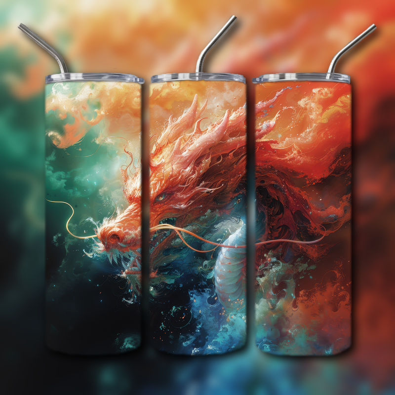 Japanese Dragon Painting Tumbler