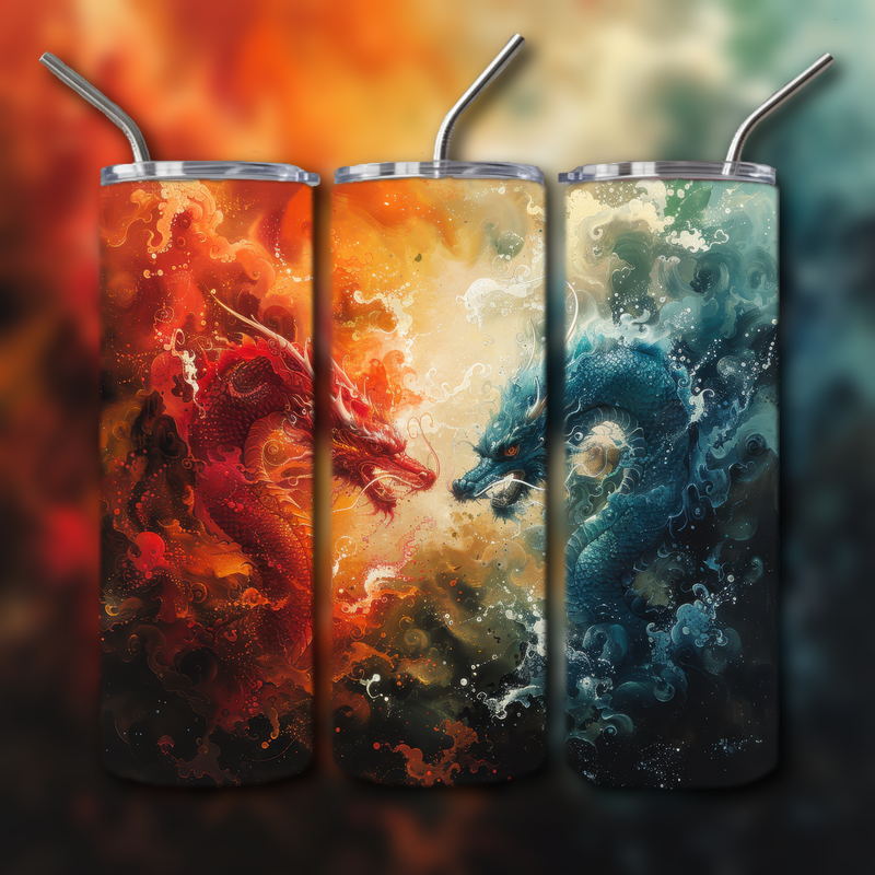 Japanese Dragon Painting Tumbler