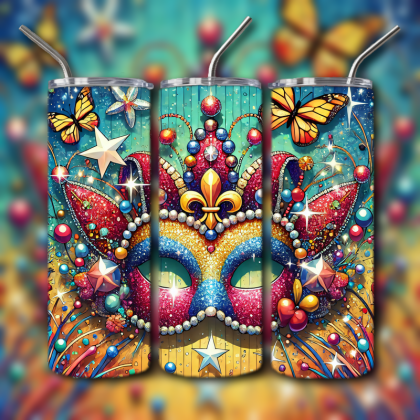Mardi Gras Tumbler