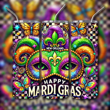 Mardi Gras Tumbler