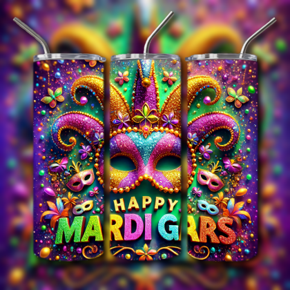 Mardi Gras Tumbler