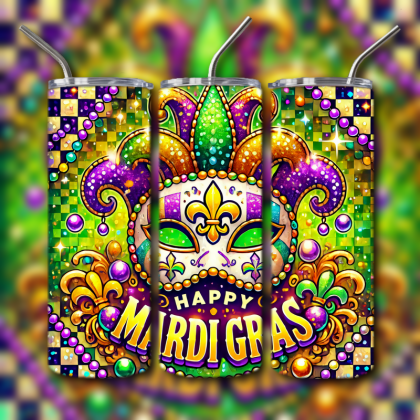 Mardi Gras Tumbler