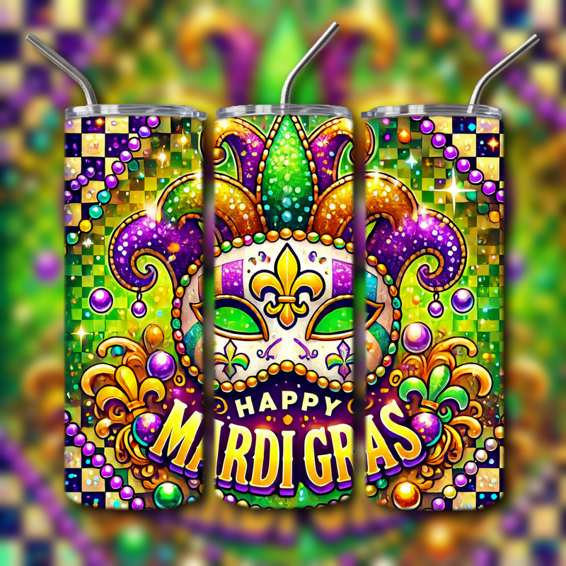 Mardi Gras Tumbler