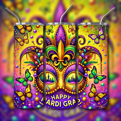 Mardi Gras Tumbler