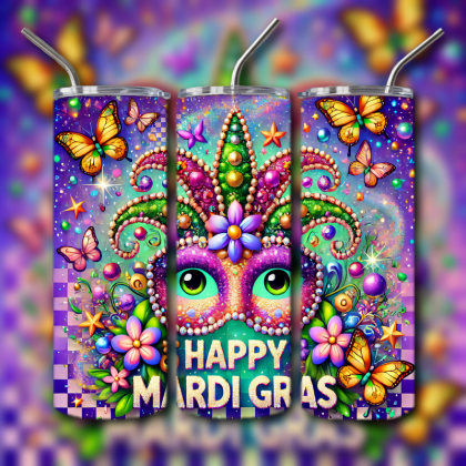 Mardi Gras Tumbler