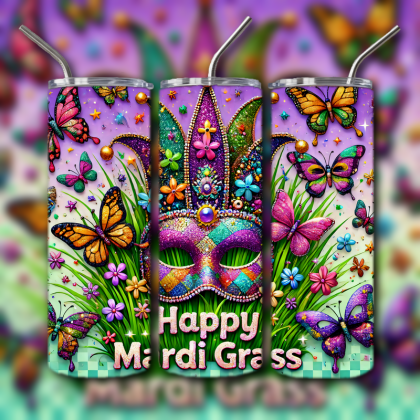 Mardi Gras Tumbler