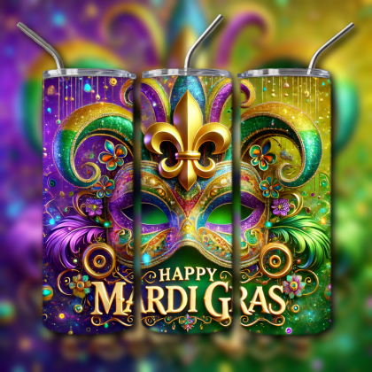Mardi Gras Tumbler