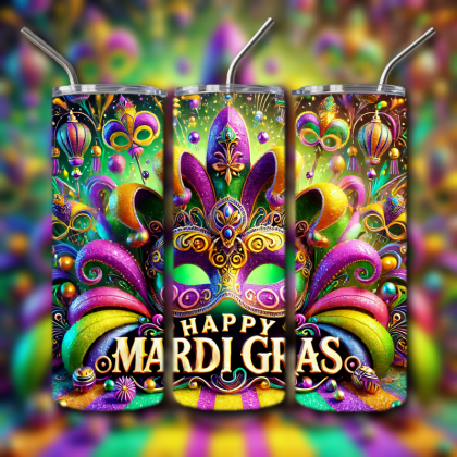 Mardi Gras Tumbler
