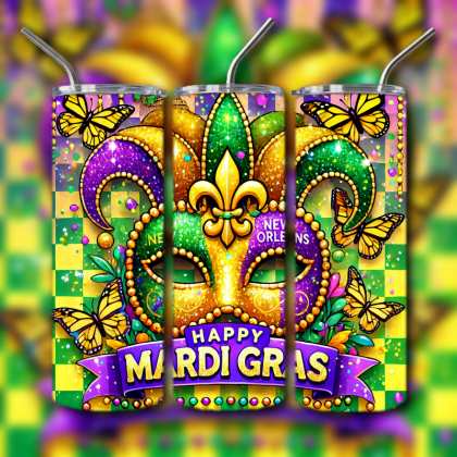 Mardi Gras Tumbler
