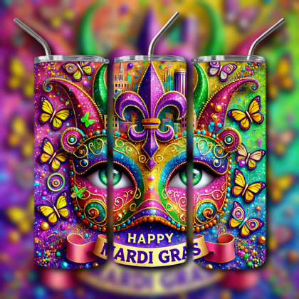 Mardi Gras Tumbler