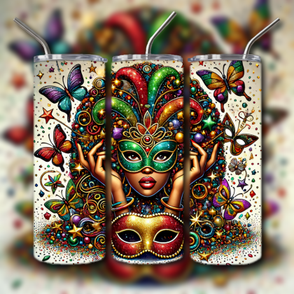Mardi Gras Tumbler