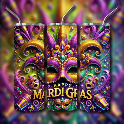 Mardi Gras Tumbler