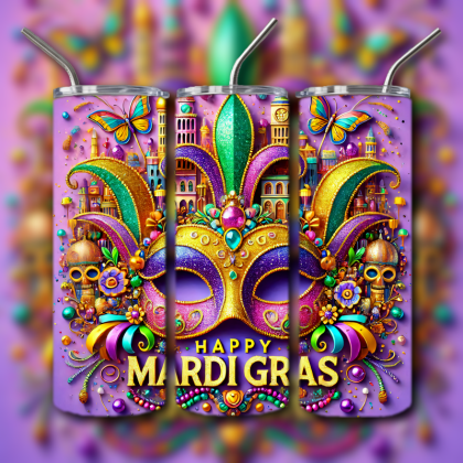 Mardi Gras Tumbler
