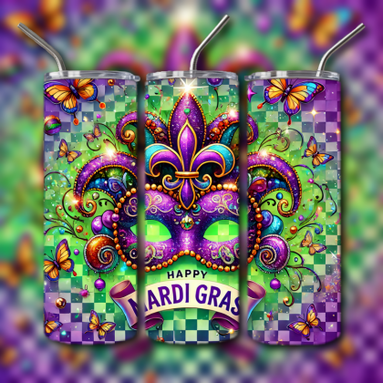 Mardi Gras Tumbler