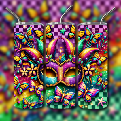 Mardi Gras Tumbler