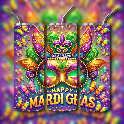Mardi Gras Tumbler