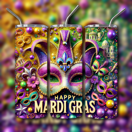 Mardi Gras Tumbler