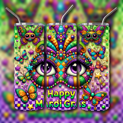 Mardi Gras Tumbler