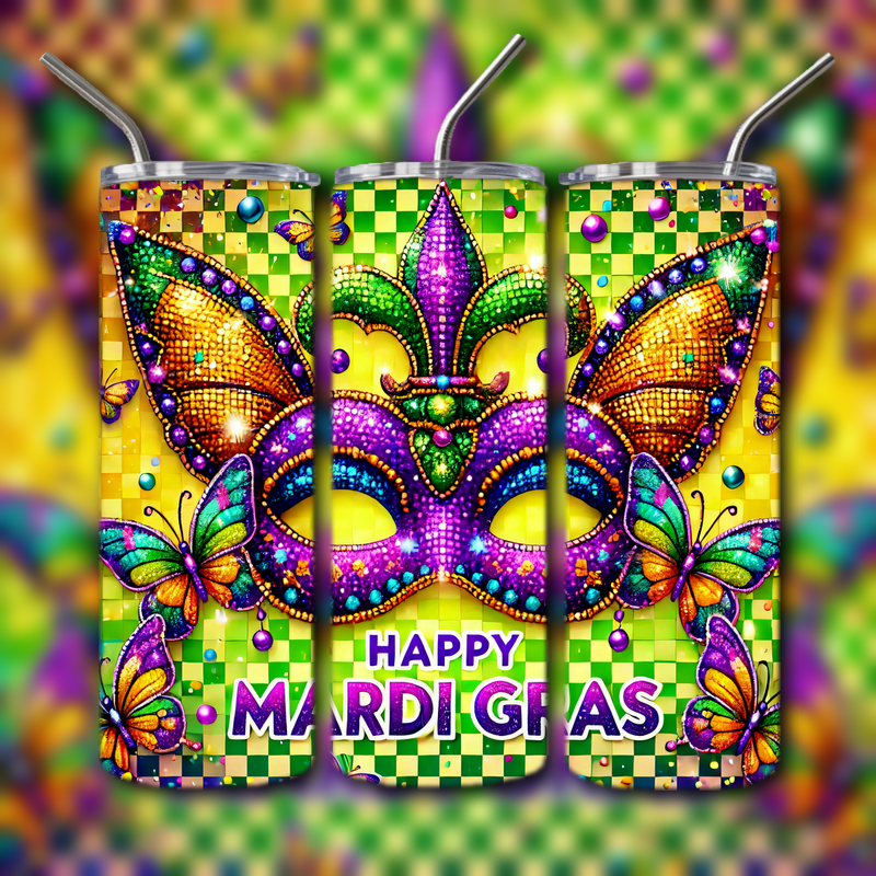 Mardi Gras Tumbler