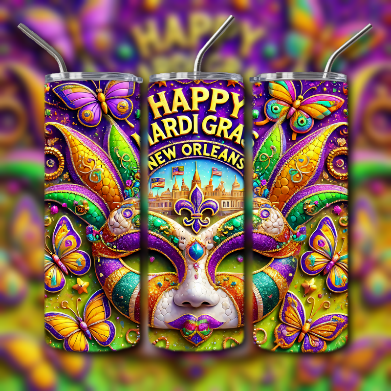Mardi Gras Tumbler