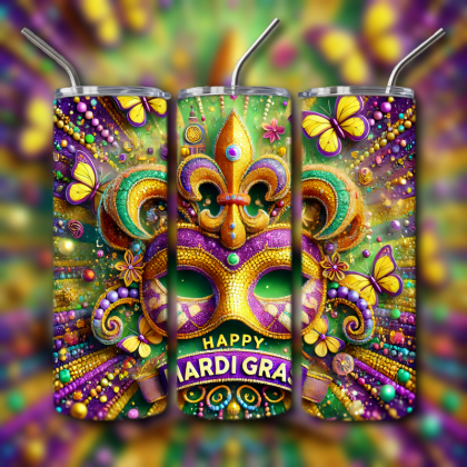 Mardi Gras Tumbler