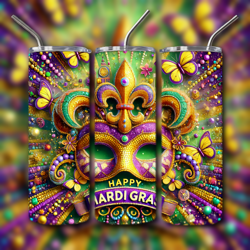 Mardi Gras Tumbler