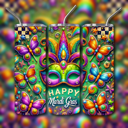Mardi Gras Tumbler