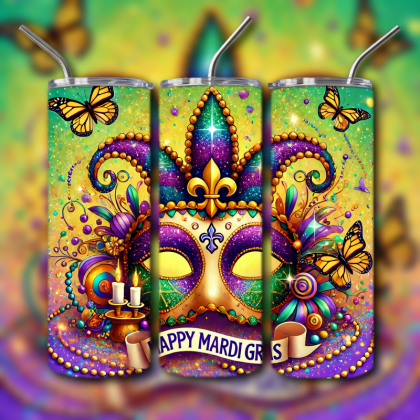 Mardi Gras Tumbler