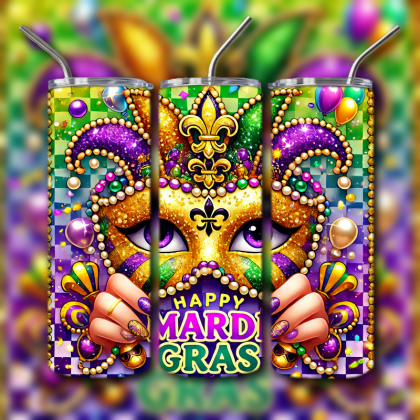 Mardi Gras Tumbler