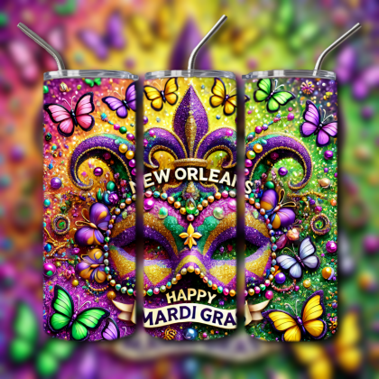 Mardi Gras Tumbler