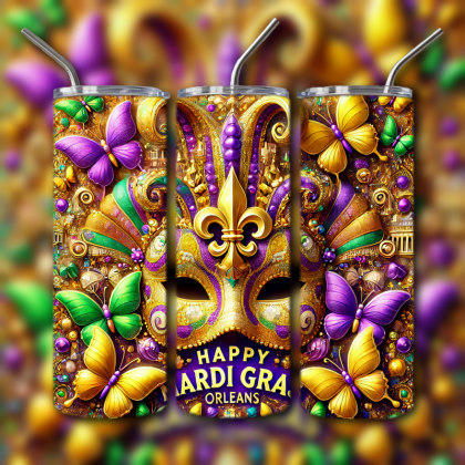 Mardi Gras Tumbler