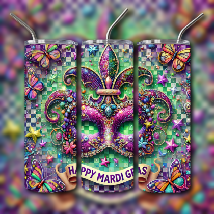 Mardi Gras Tumbler