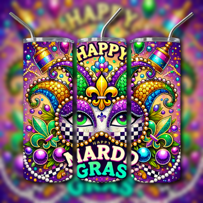 Mardi Gras Tumbler