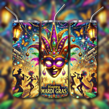 Mardi Gras Tumbler