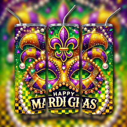 Mardi Gras Tumbler