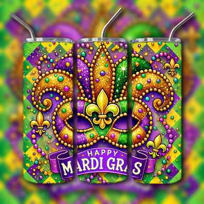 Mardi Gras Tumbler