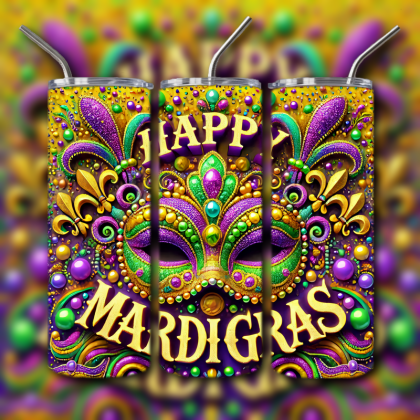 Mardi Gras Tumbler