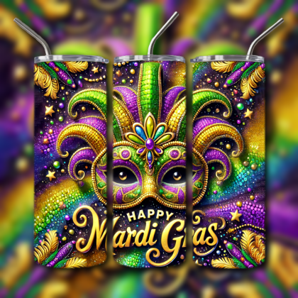 Mardi Gras Tumbler