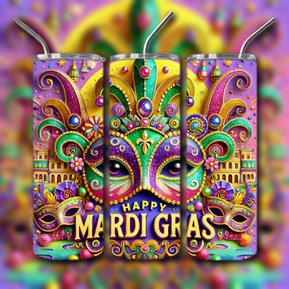 Mardi Gras Tumbler