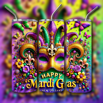 Mardi Gras Tumbler