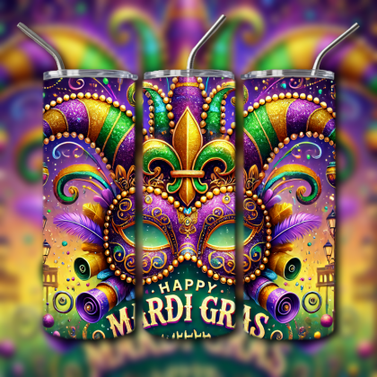 Mardi Gras Tumbler