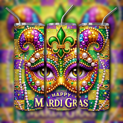 Mardi Gras Tumbler