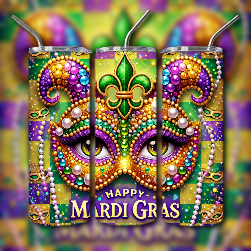 Mardi Gras Tumbler